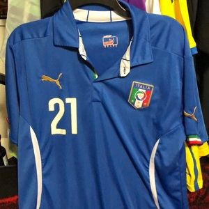 2014 Italy Home Jersey - #21 Pirlo LARGE
